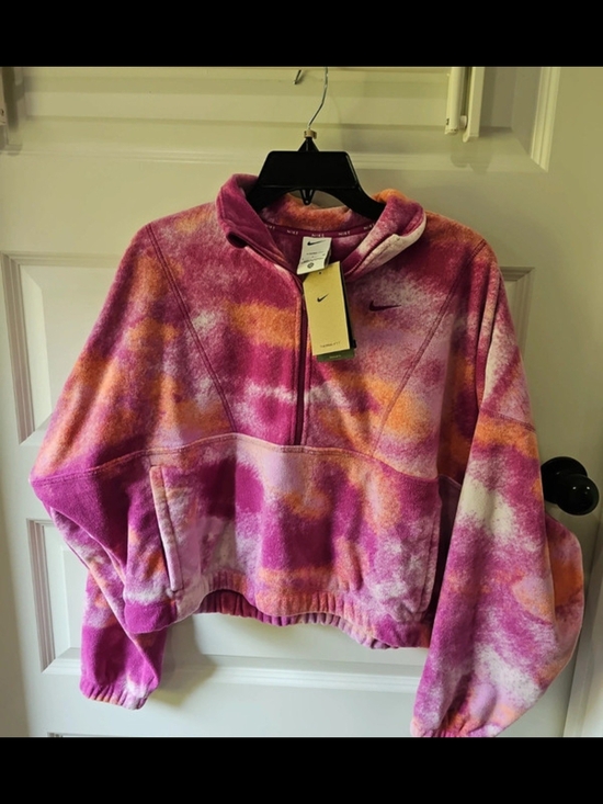 Nike Jackets & Blazers - Nike Tie-Dye Quarter-Zip Hoodie in Pink, Orange and White